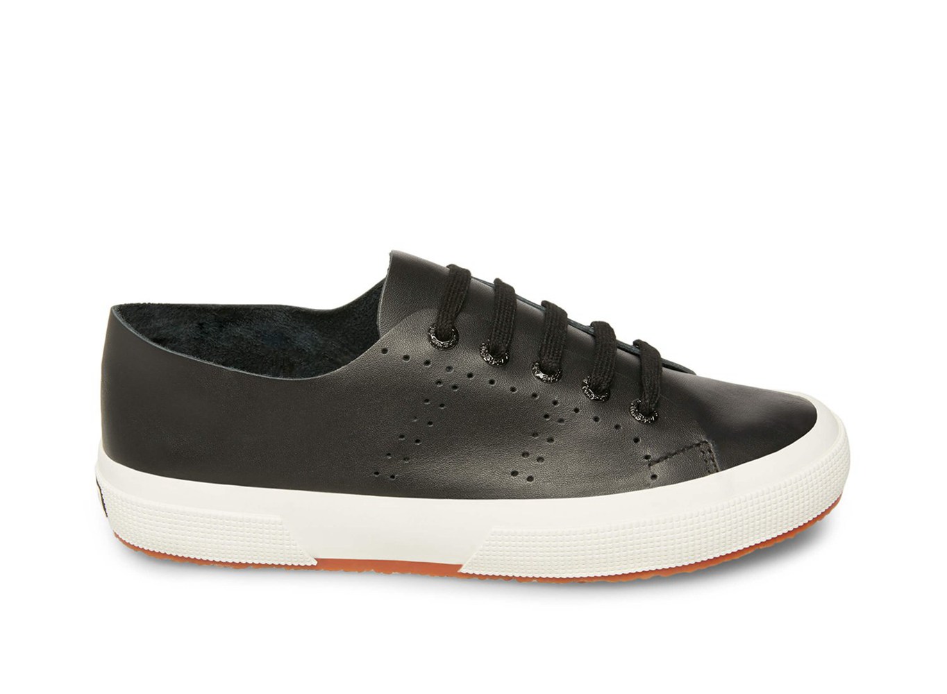 Tenis Feminino Pretas - Superga 2750 Rawcutleatheru Couro - SLJNB-3628